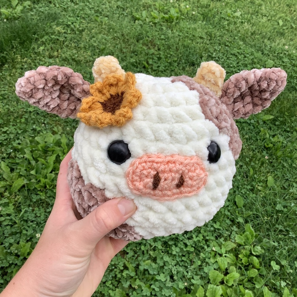 Sun flower cow plushie🌻 hand crocheted amigurumi hand made crochet